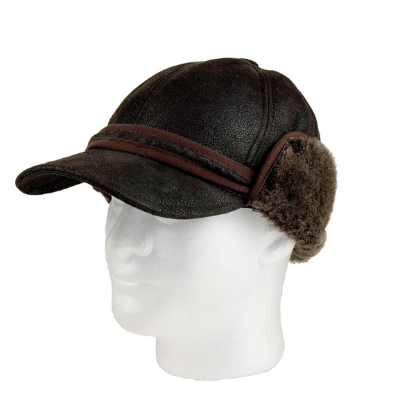 Shearling Sheepskin Leather Trapper Hat Aviator | Winter Hat | Ushanka - Picture 3 of 10